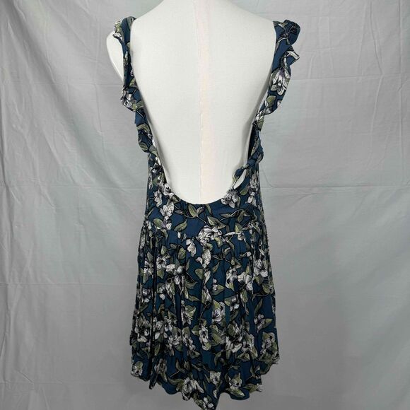 Free People Dear You Mini Dress Ruffle Floral Small Low Back Boho Southern Belle - Picture 6 of 15